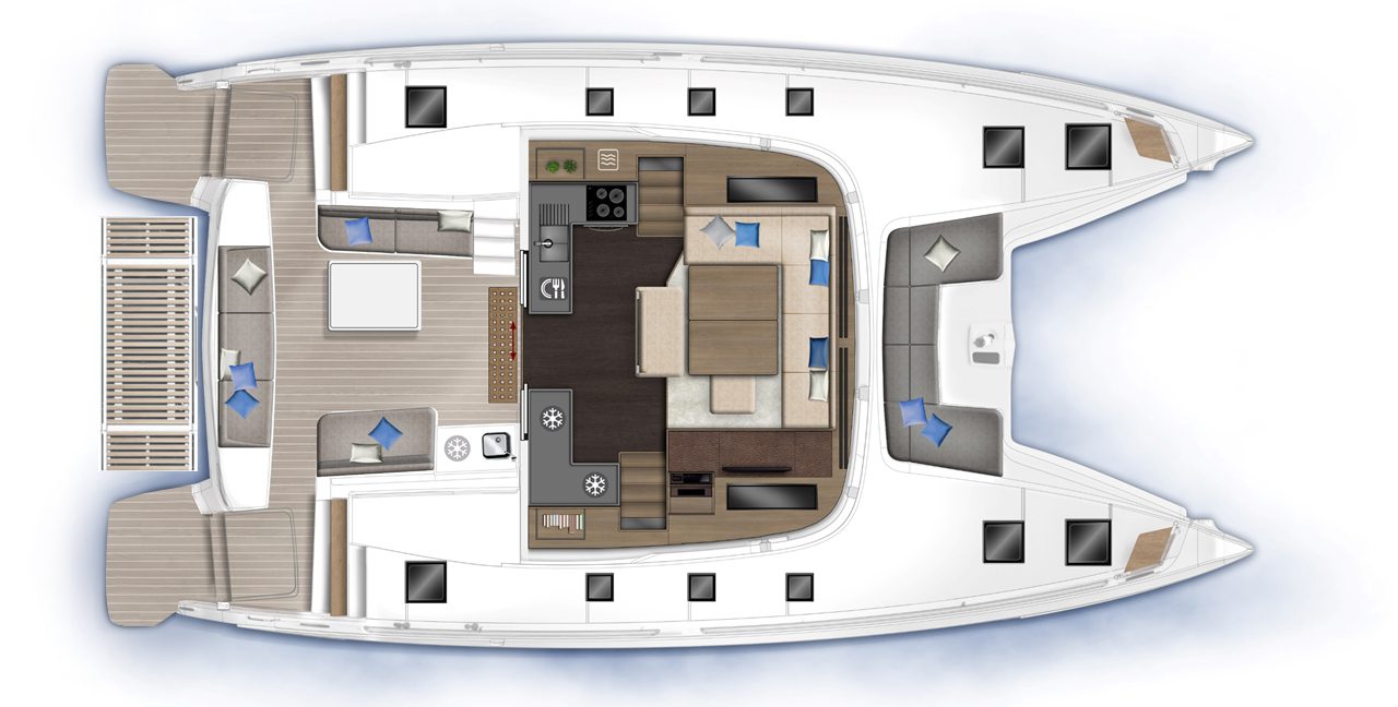 LAGOON 51 LAYOUT Cockpit And Saloon - LAGOON 51 - סטרים יאכטות 